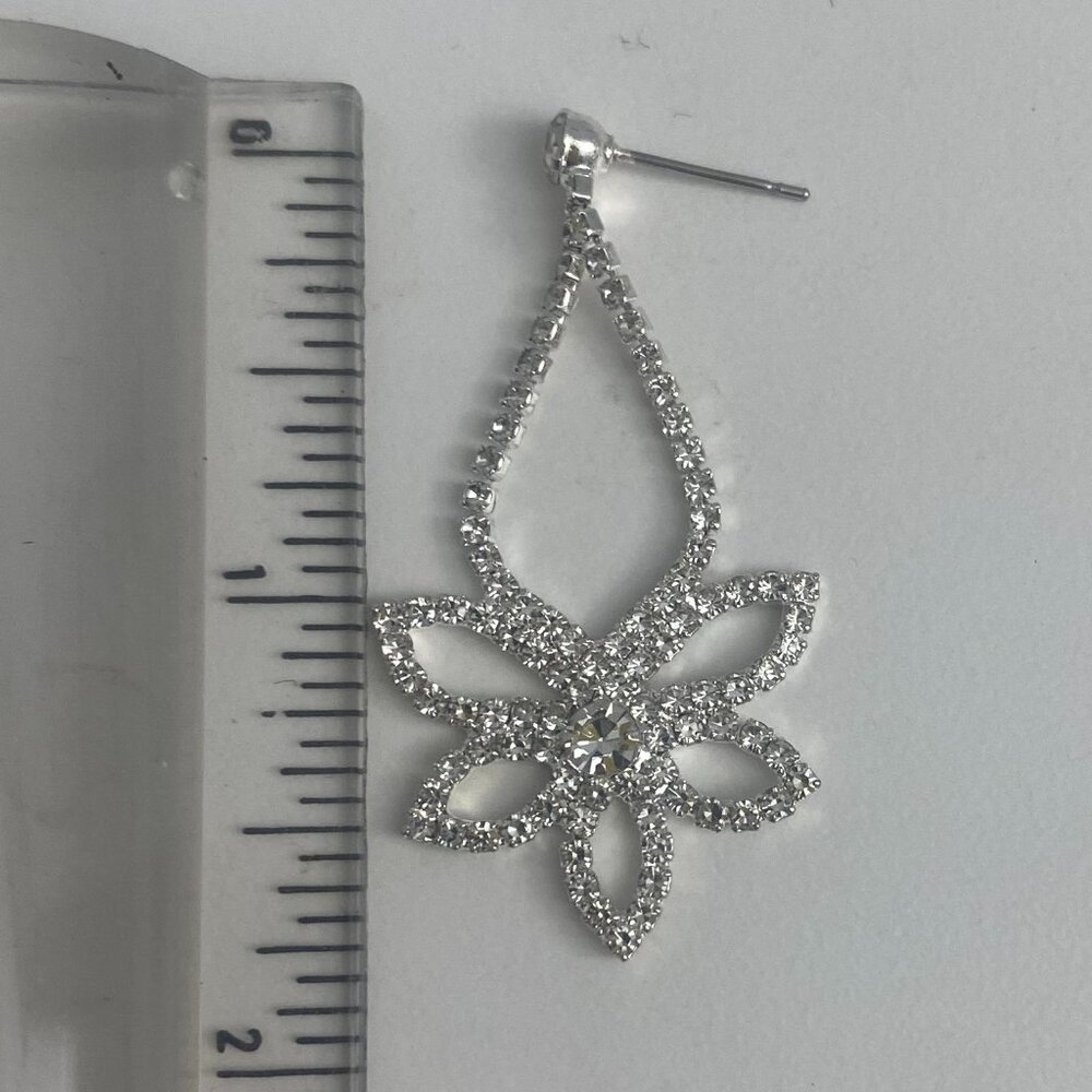 Cezanne Rhinestone Dangle Lotus Earrings Jewelry - Picture 8 of 8